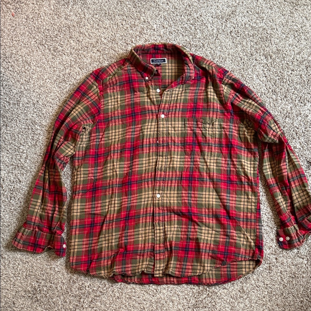 Club Room Red and Green Plaid Button Down Shirt